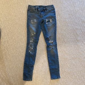 Mission Mid-Rise Distressed Denim Leggings